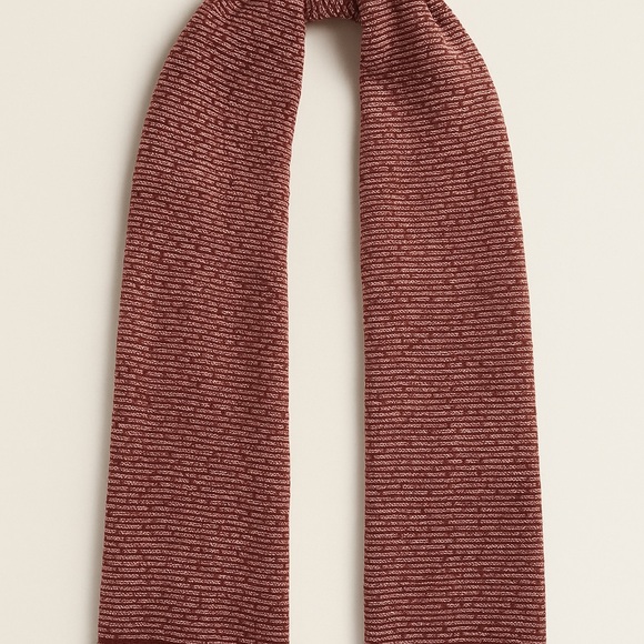 Knit Scarf Wrap Textured Ruffle Pink Brown Striped Winter Snow Warm Cozycore - Picture 1 of 5